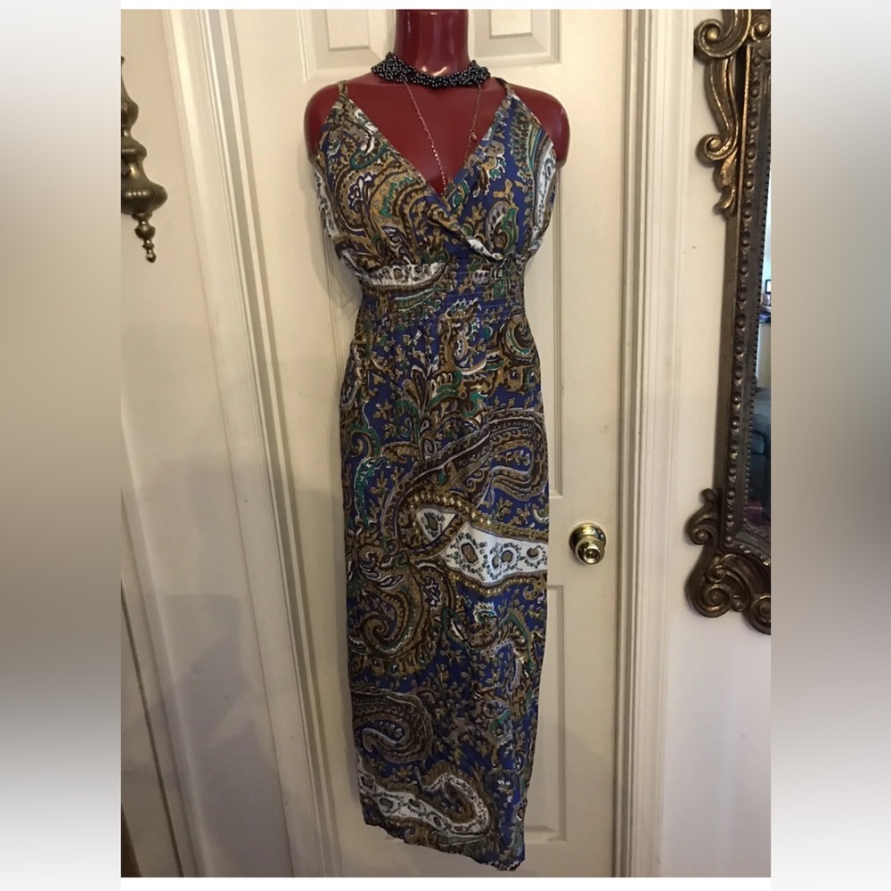 New She's Cool Multicolored Paisley 100% Cotton Maxi Dress Plus Size 3x - NWT